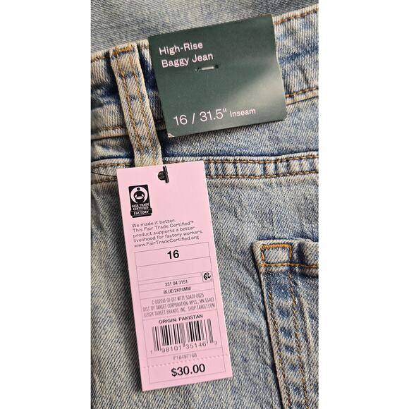 Wild Fable Women's High-Rise Baggy Jean- Size 16 - Picture 3 of 5